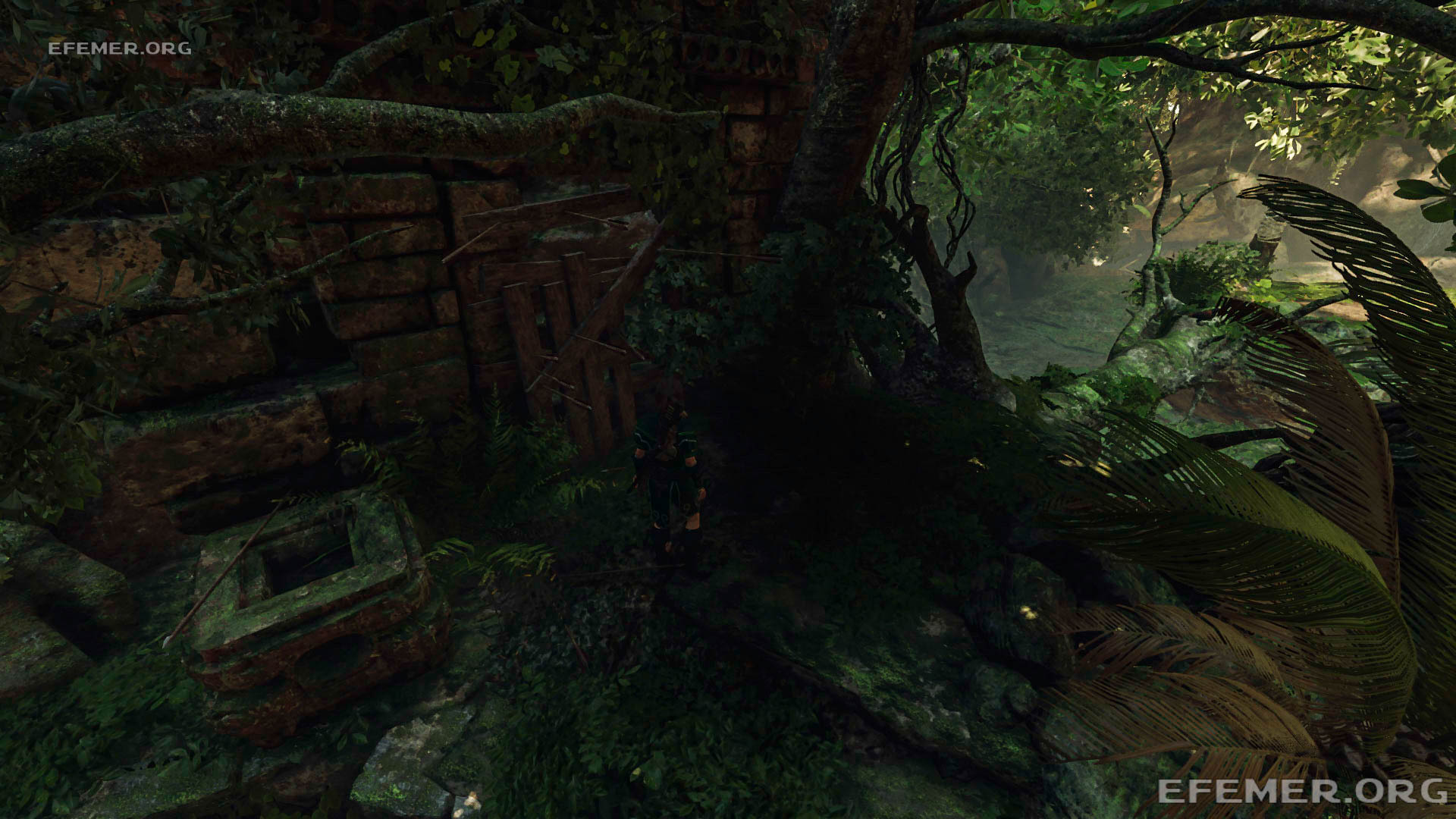 Тайник монолита, закопанный около доски со стрелами, Shadow Tomb Raider