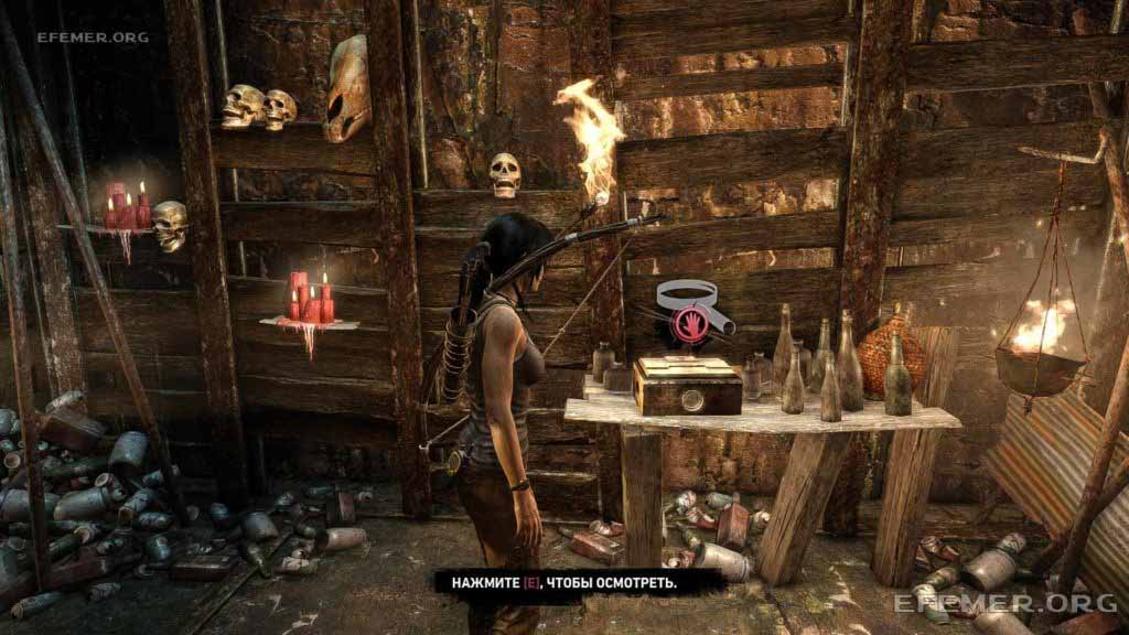 Маска Ханья, лежащая на доске Маска Ханья, лежащая на доске, Tomb Raider 2013