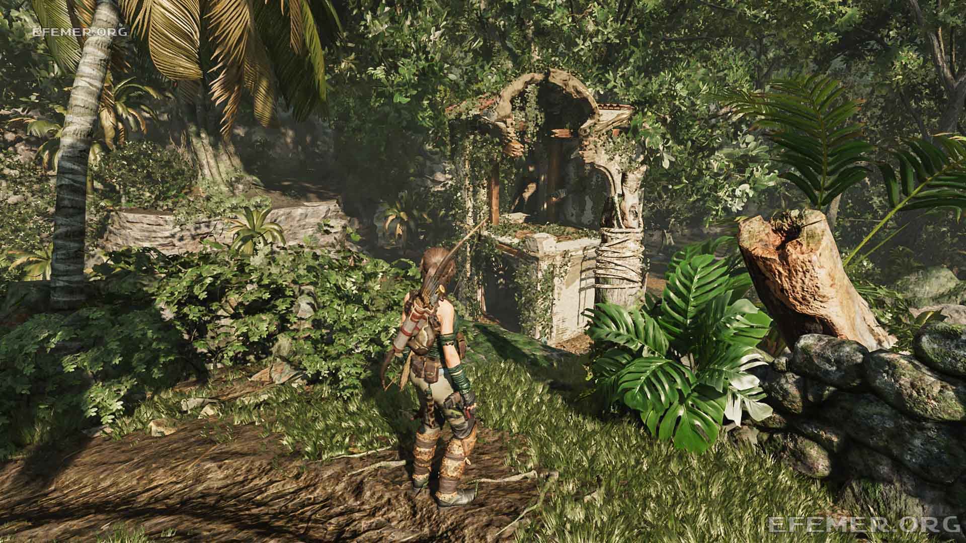 Место, в котором нужно натянуть верёвку к монолиту, Shadow Tomb Raider