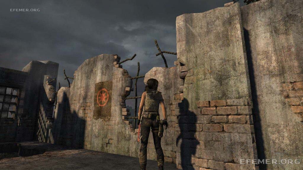 Флаг №3, висящий на стене Флаг №3, висящий на стене, Tomb Raider 2013