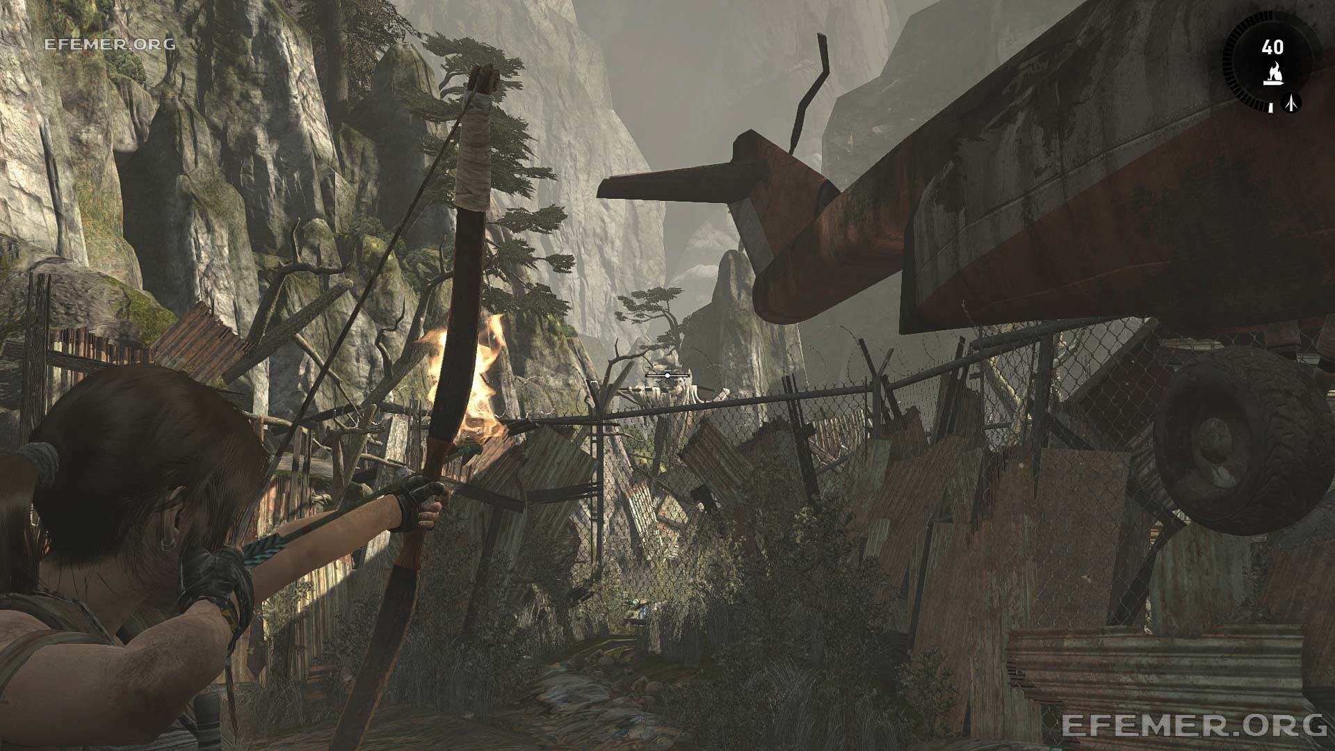 Чучело №1, находящееся рядом с хвостом вертолёта, Tomb Raider 2013