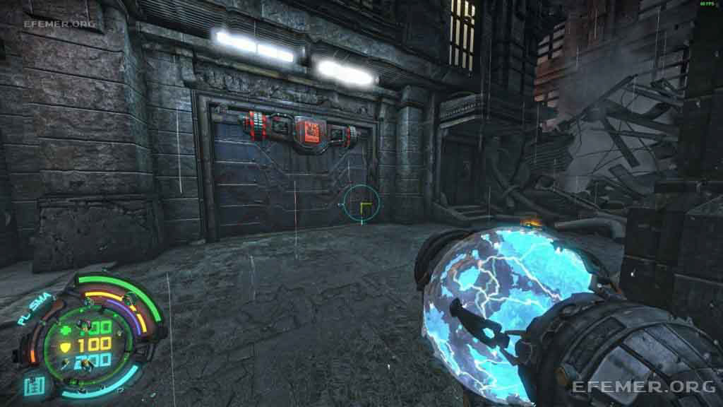 Гаражные ворота, за которыми скрыт тайник №1, Hard Reset Redux