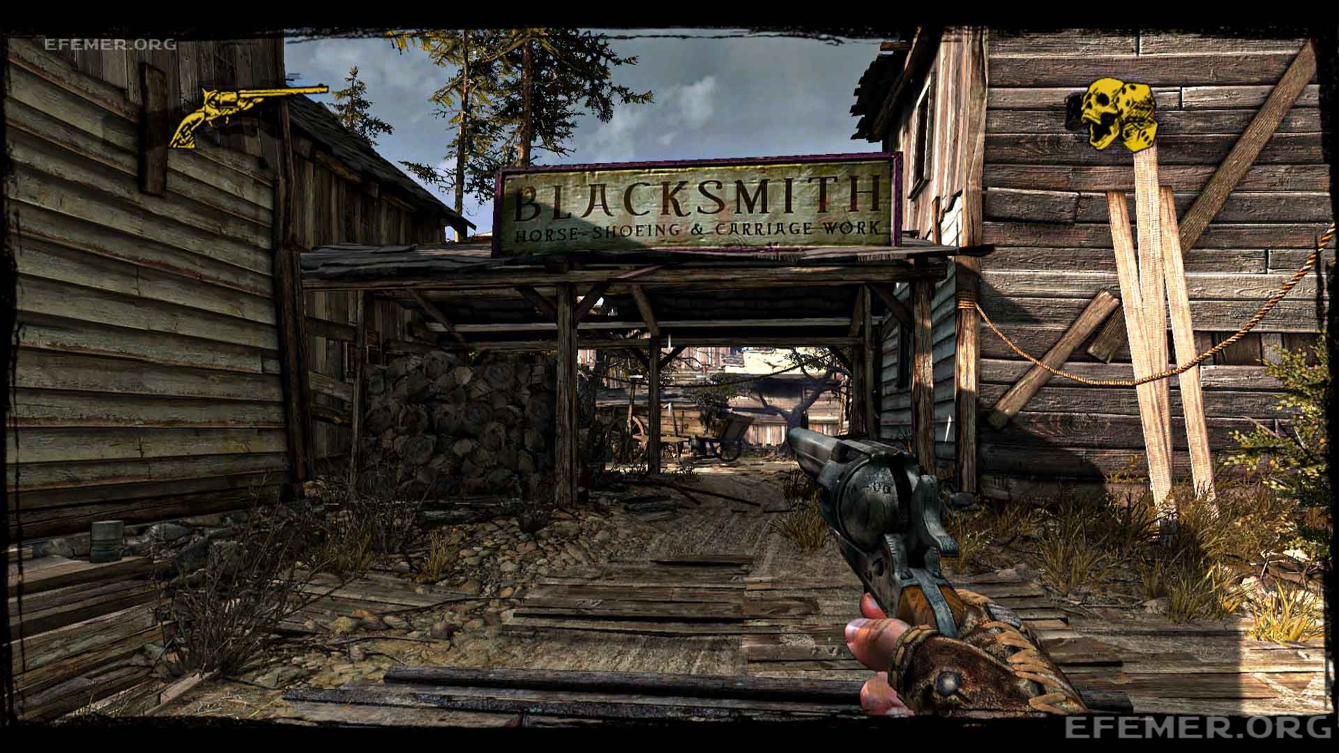 Вывеска кузницы в игре Call of Juarez - Gunslinger