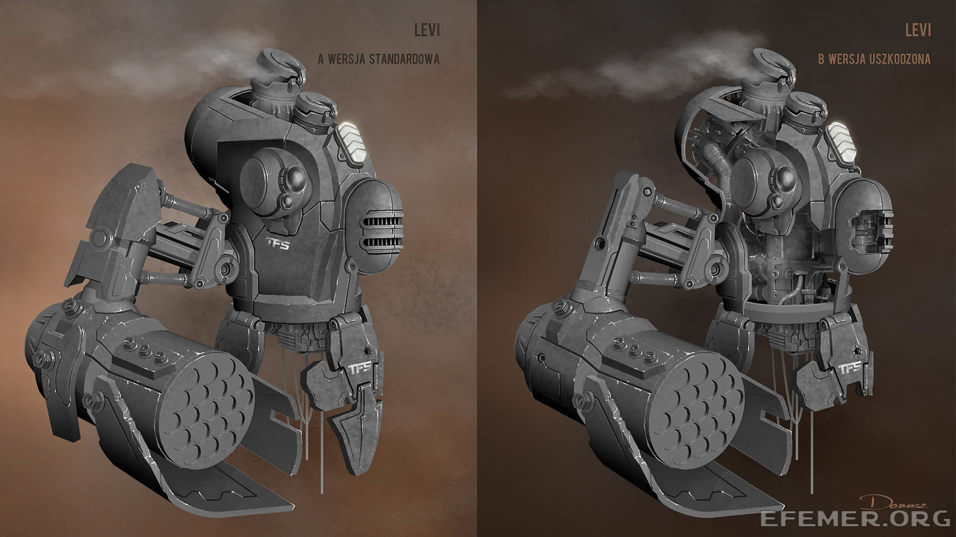 Эскиз «Levi» из игры Hard Reset Redux