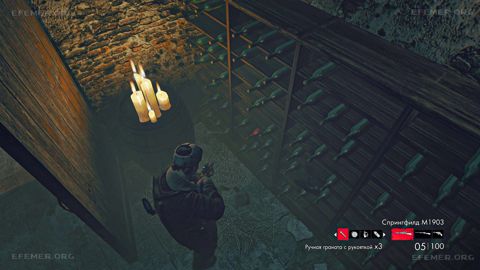 Бутылка №4, лежащая на полке, Zombie Army Trilogy