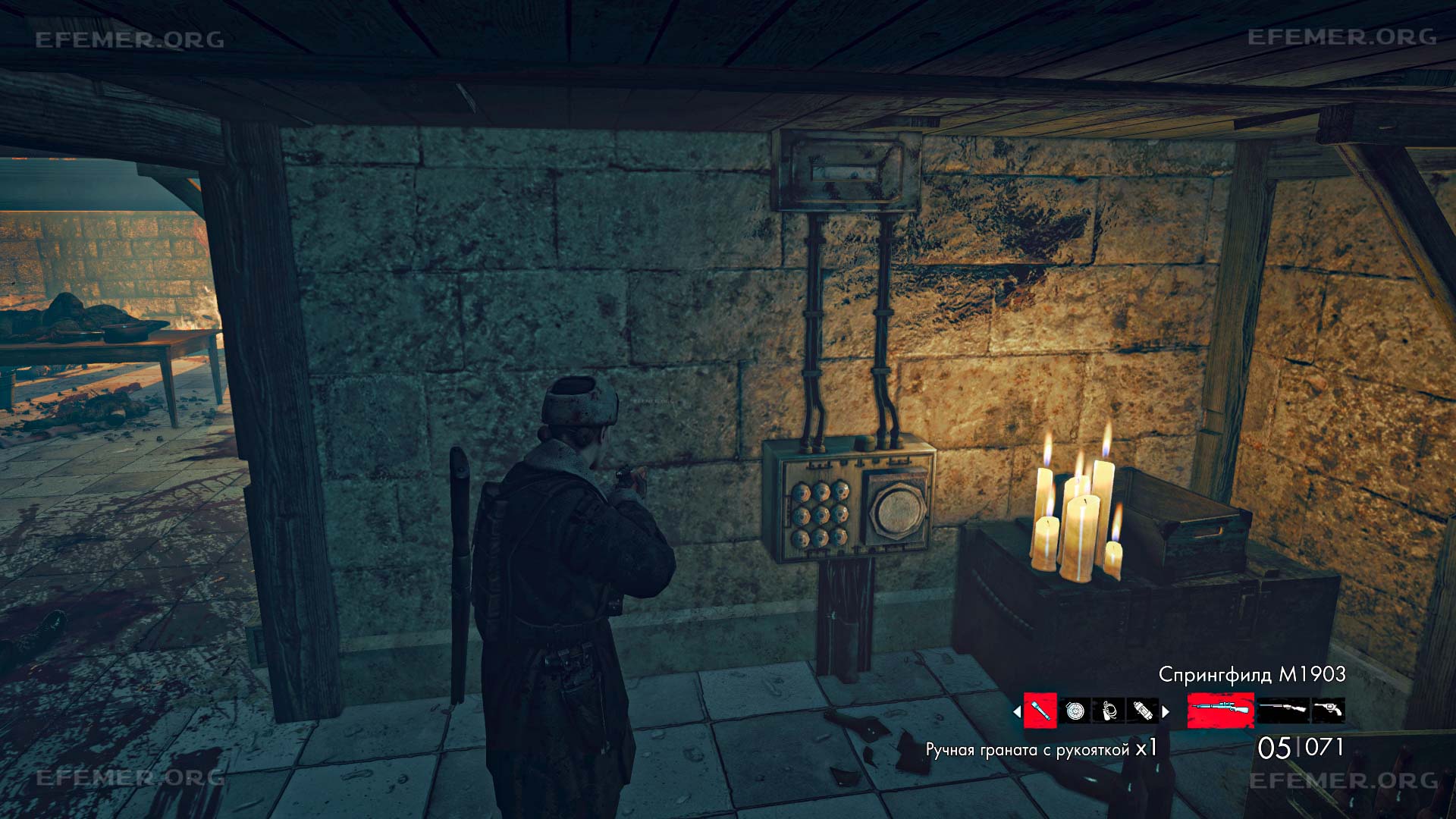 Электрический тумблер открывающий секретную дверь, Zombie Army Trilogy