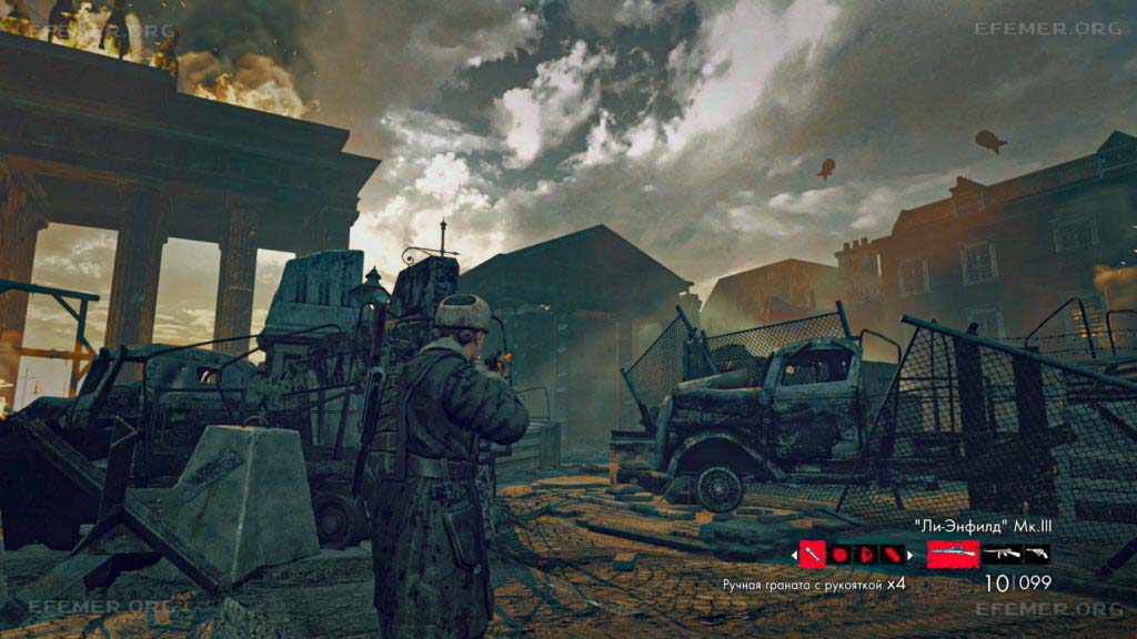 Грузовики как ориентиры для слитка №2, Zombie Army Trilogy
