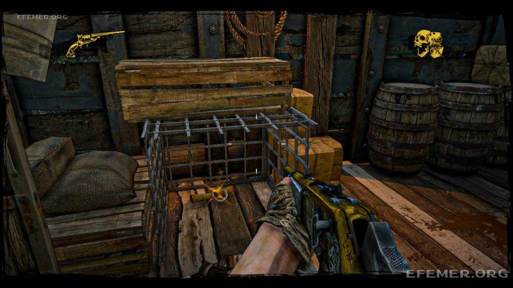 Самородок истины №3 “Дыра в стене”, скрытый под клеткой, Call of Juarez - Gunslinger