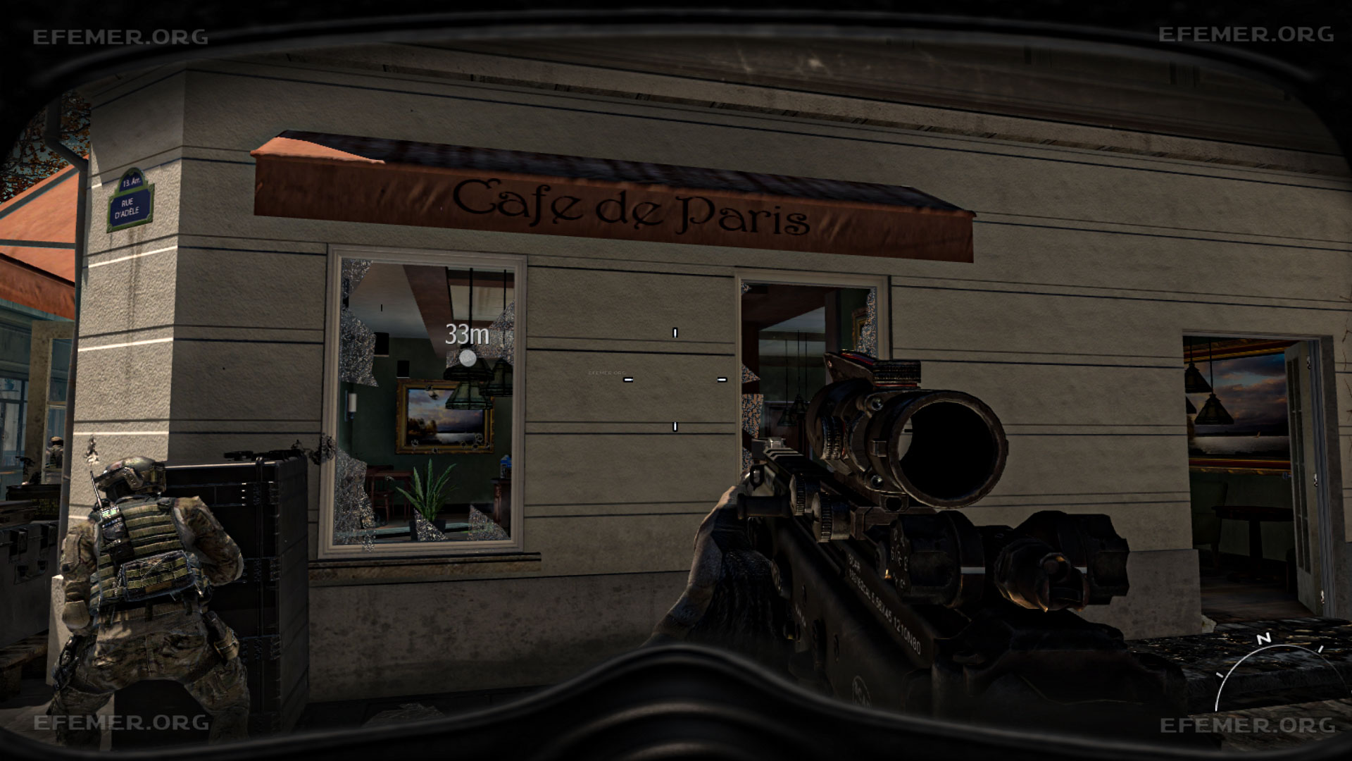 Вывеска «Cafe de Paris», Call of Duty: Modern Warfare 3