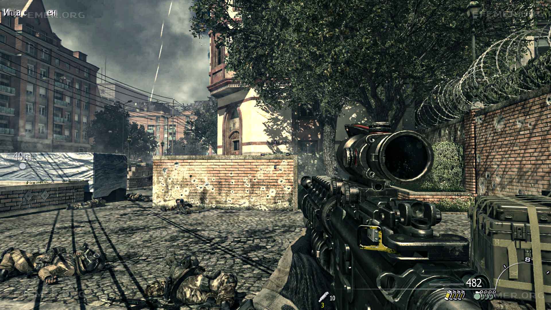Забор из красного кирпича как ориентир для ноутбука №21, Call of Duty: Modern Warfare 3