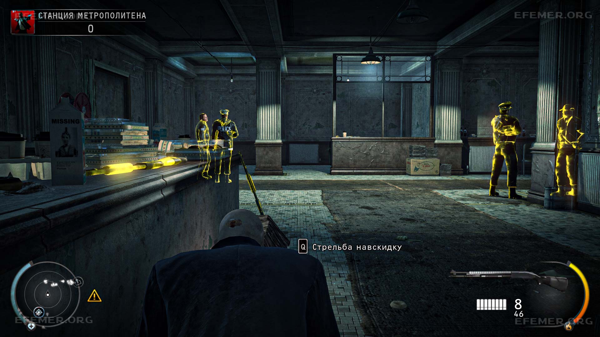 Другой ракурс помещения, в котором находится улика №3, Hitman: Absolution