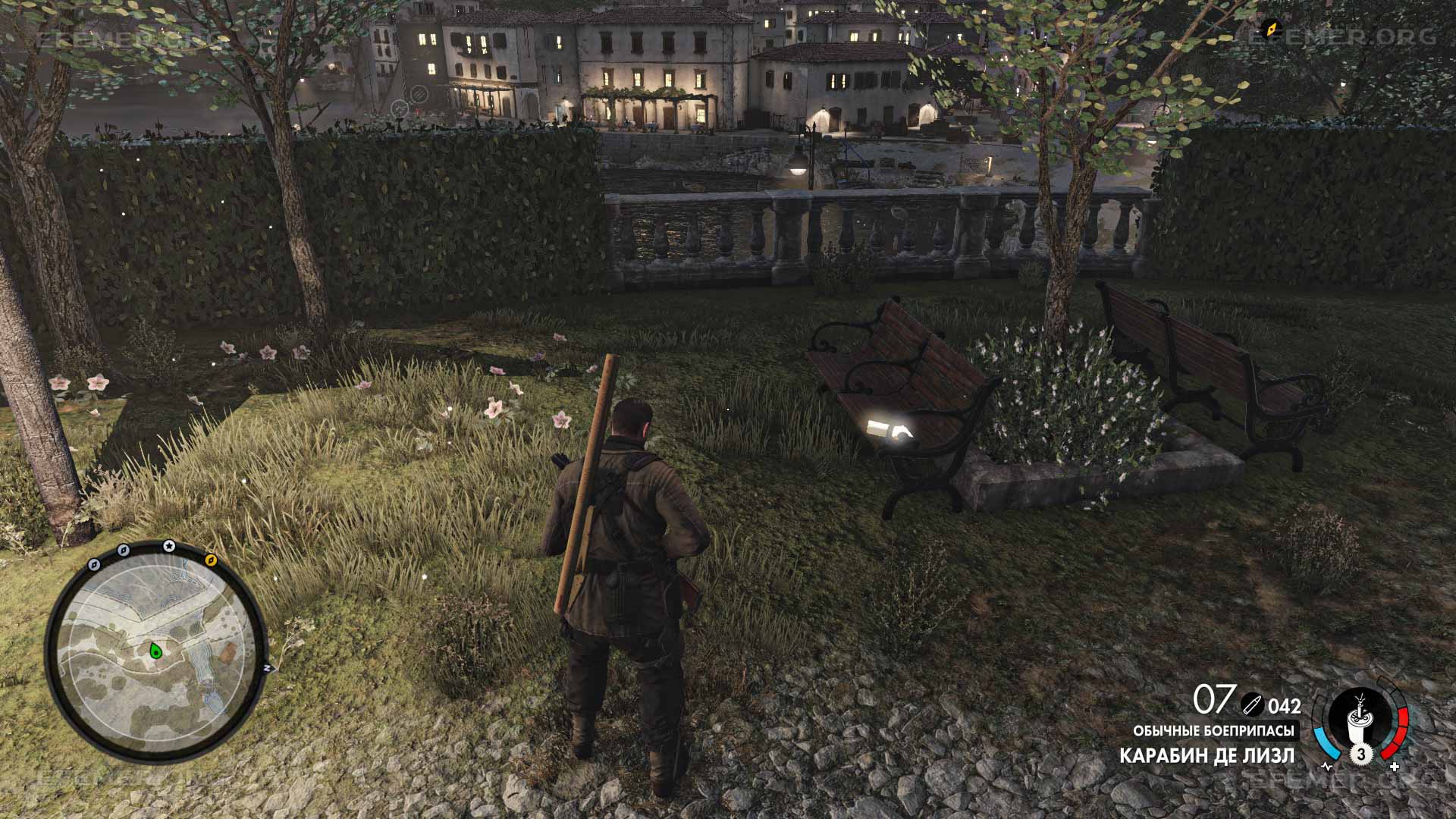 Письмо “Цветок”, лежащее на скамье, Sniper Elite 4