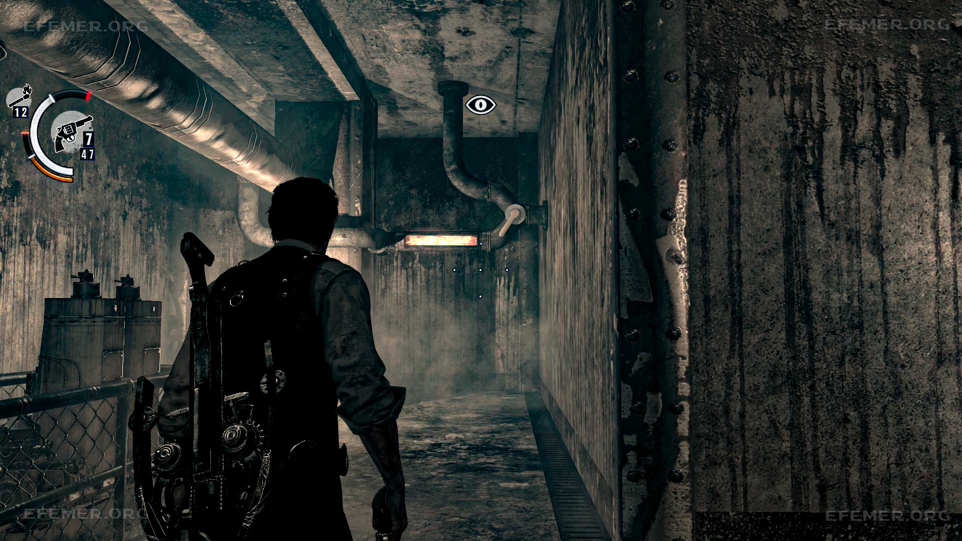 Пример задвижки, в которую нужно выстрелить, The Evil Within 1