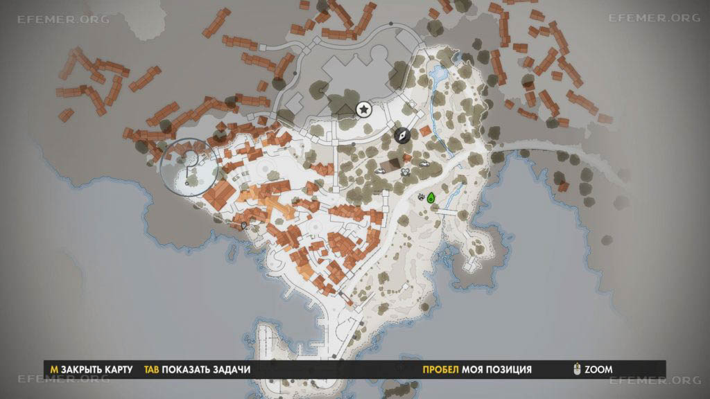 Примерное положение письма на карте, Sniper Elite 4