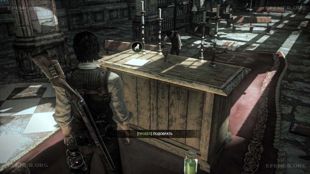 Фрагмент карты №13, лежащий на трибуне, The Evil Within 1