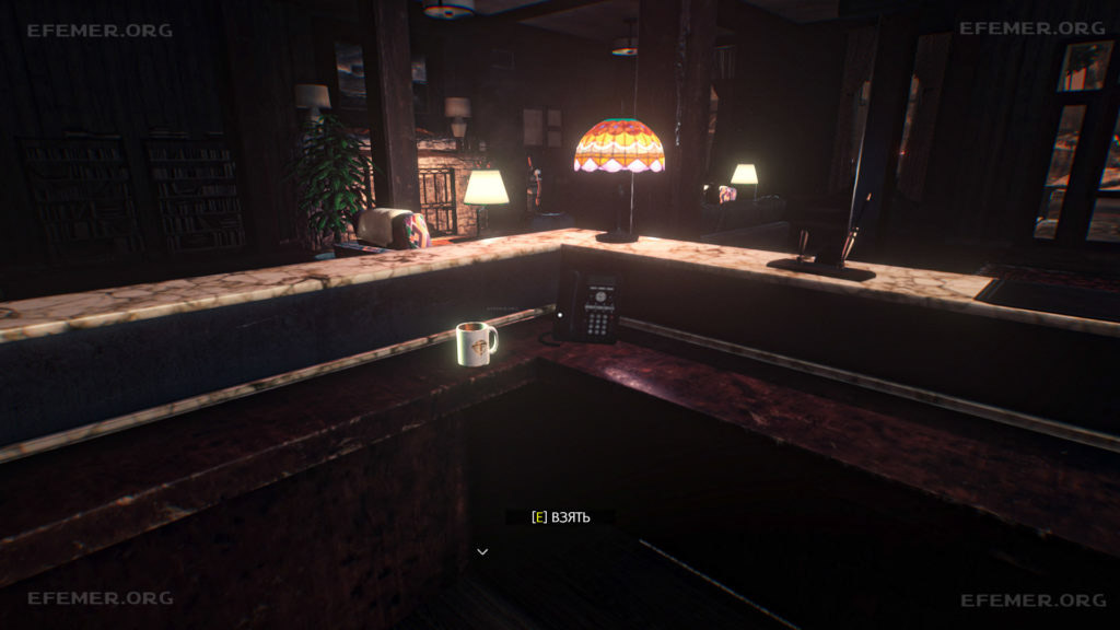 Кружка со станции «Талос», стоящая на стойке, The Evil Within 2