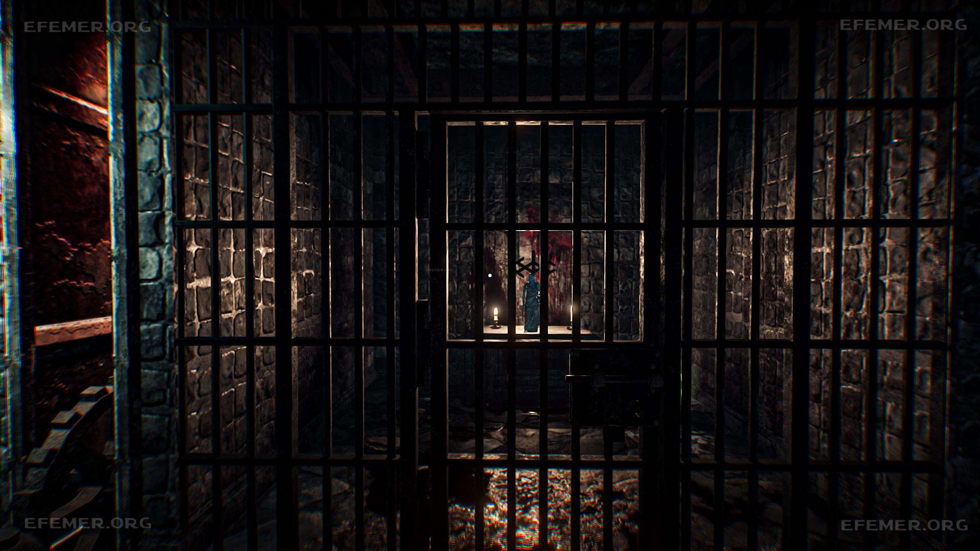 Статуэтка с ключом внутри, стоящая за решёткой, The Evil Within 2