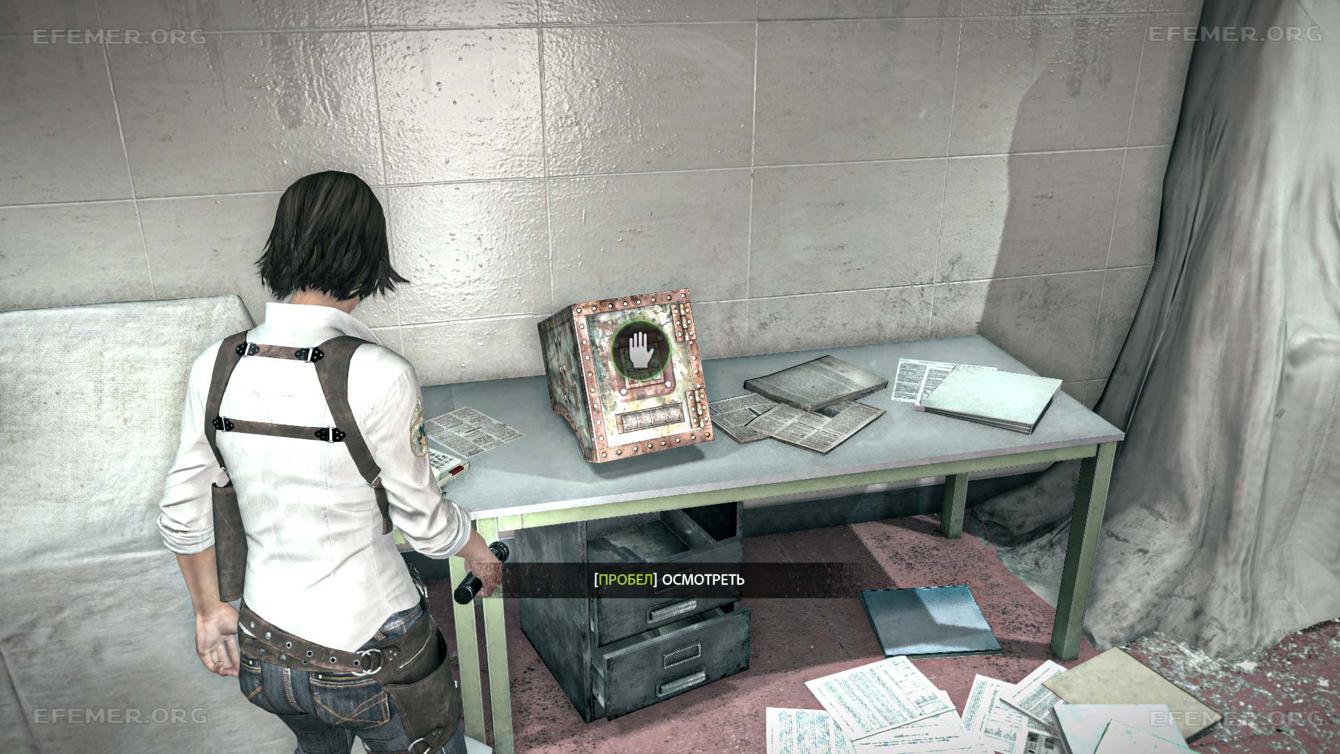 Сейф, лежащий на столе, The Evil Within 1