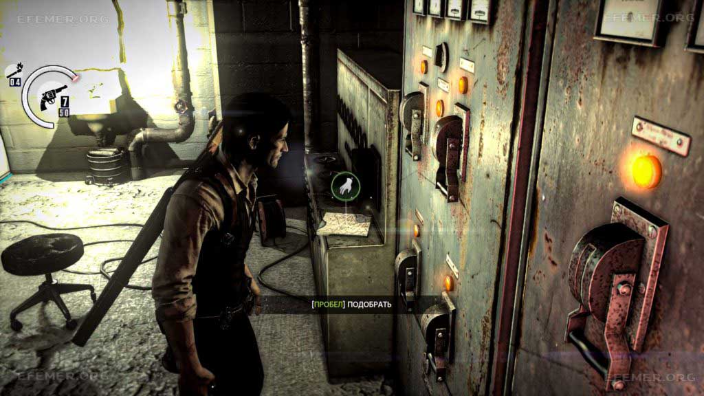 Фрагмент карты №27, лежащий на пульте, The Evil Within 1