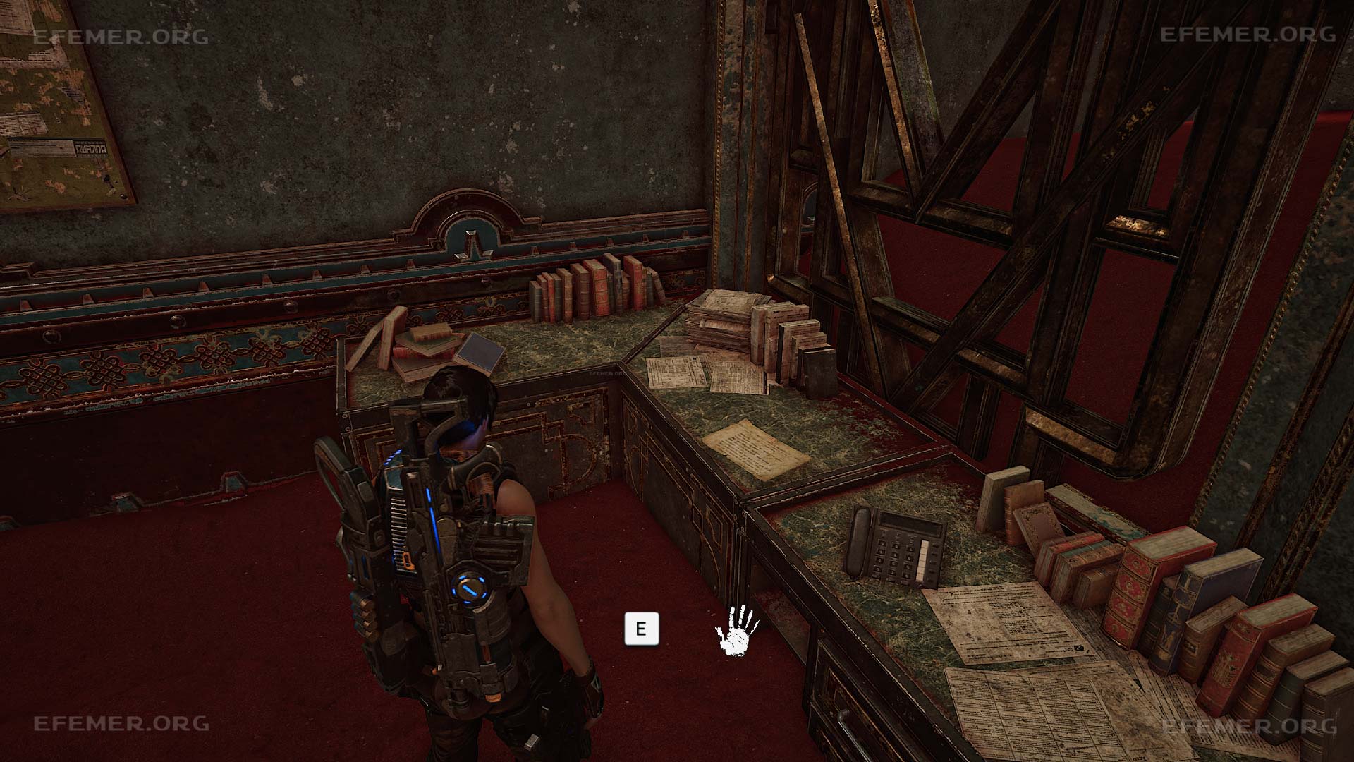 Послание агенту 9, лежащее на столе, Gears 5
