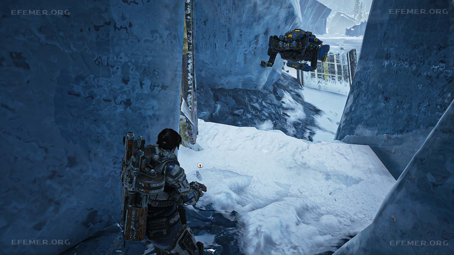 Запчасть, лежащая в снегу, Gears 5