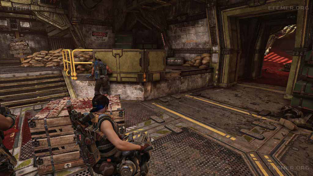 Проход, в котором лежат детали, Gears 5