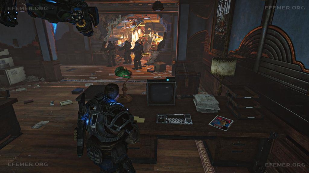 Журнал «Новая Эфира», лежащий на столе, игра Gears 5