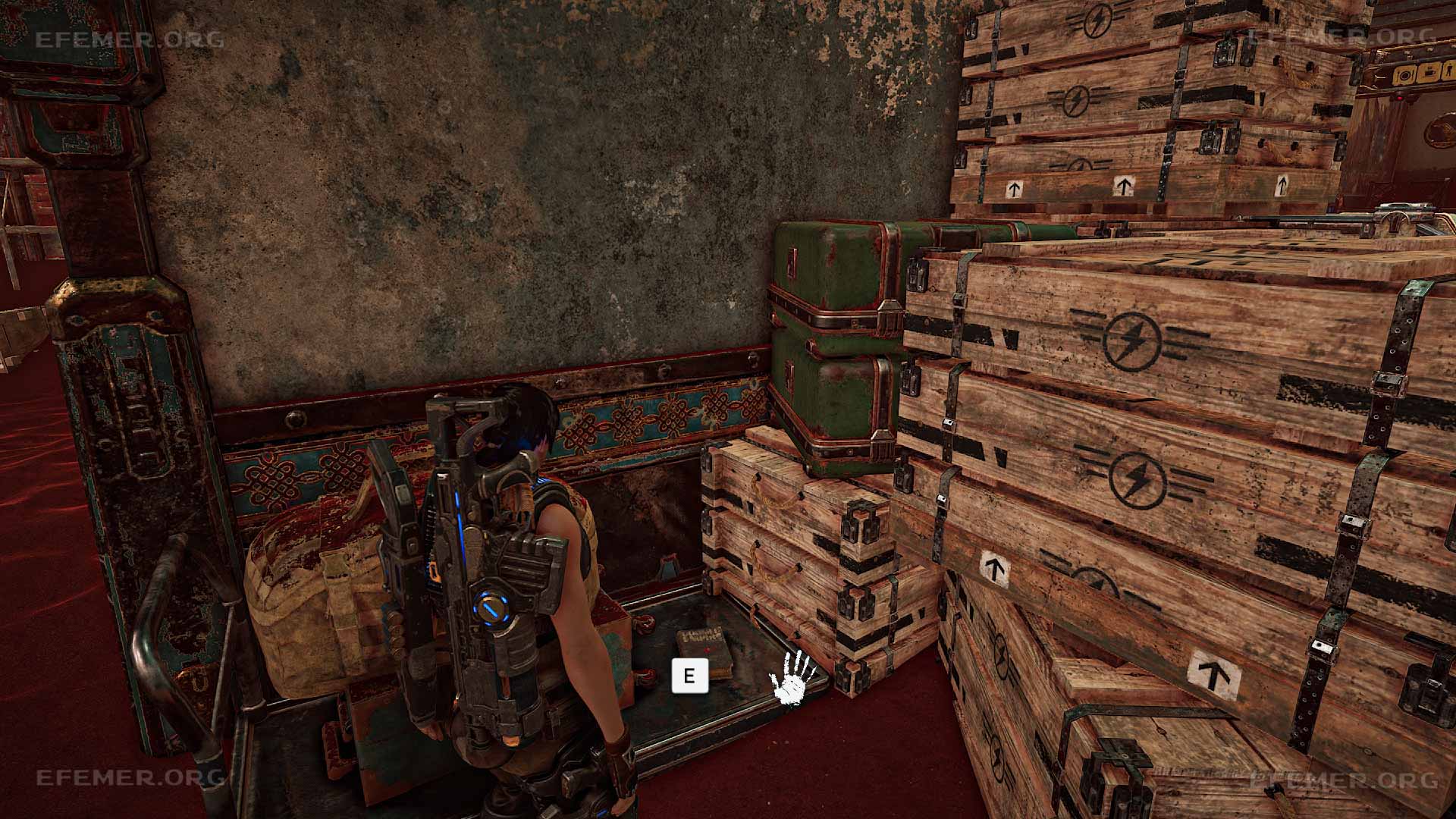 Книга «Обречённая Империя», автор: Логан Хоббс, лежащая за ящиками, Gears 5