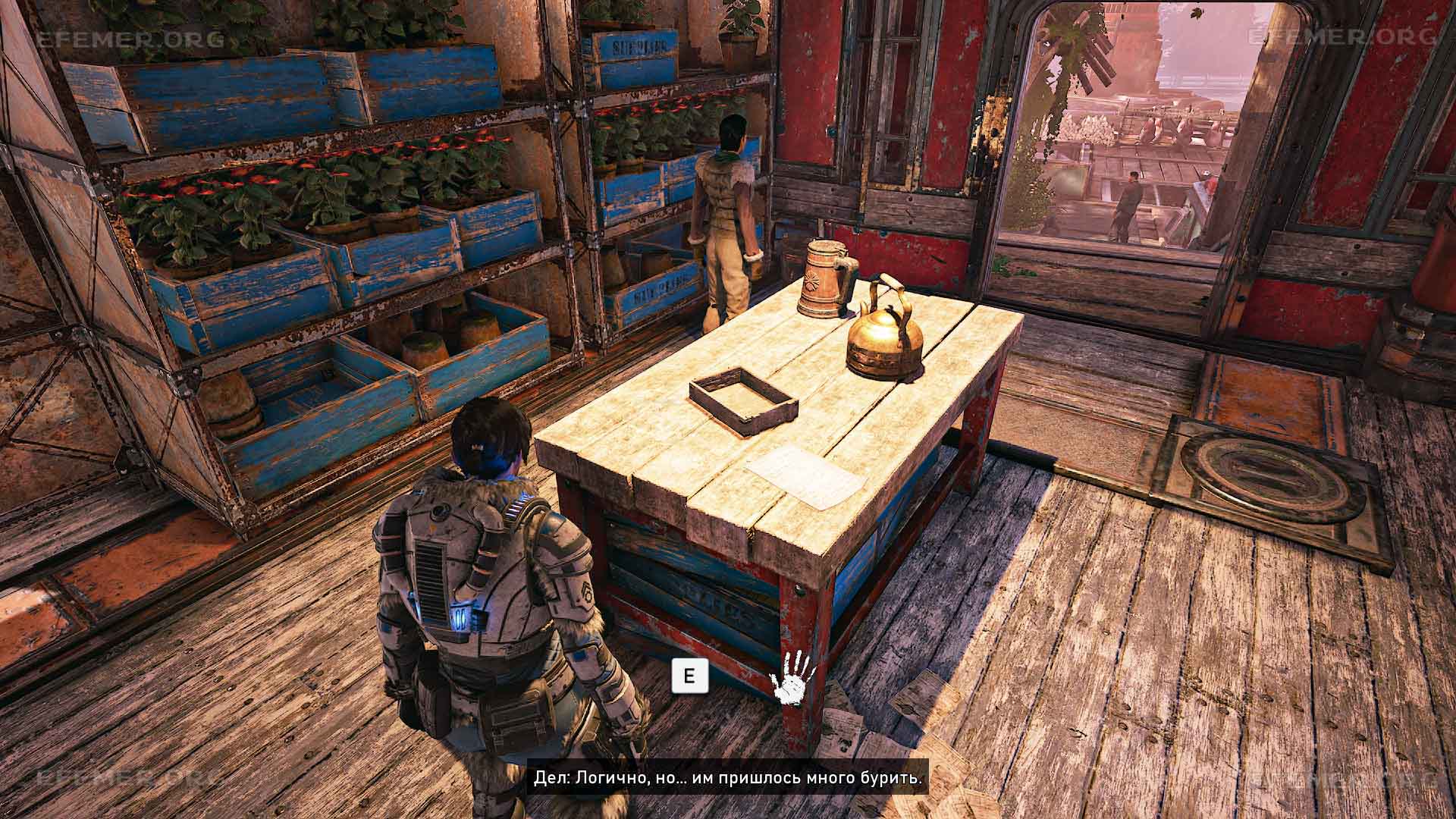 Коллекционный предмет "Записка для старосты", лежащий на столе, Gears 5