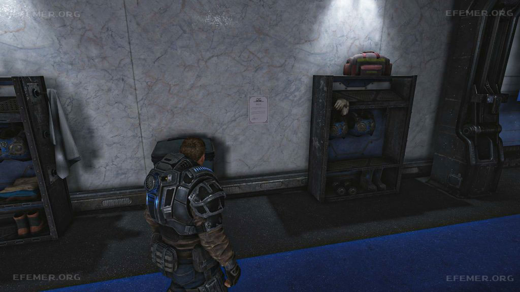 Объявление для занимающихся в спортзале, висящее на стене, Gears 5