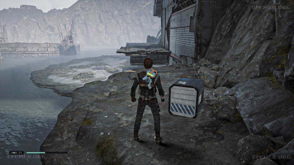 Ящик в углу насыпи в локации "Место крушения", Star Wars Jedi: Fallen Order