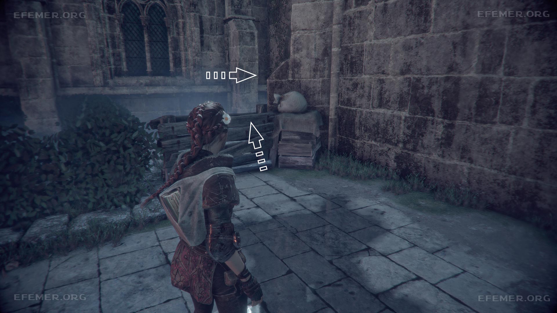 Забор как ориентир для подводы алхимика, игра A Plague Tale Innocence