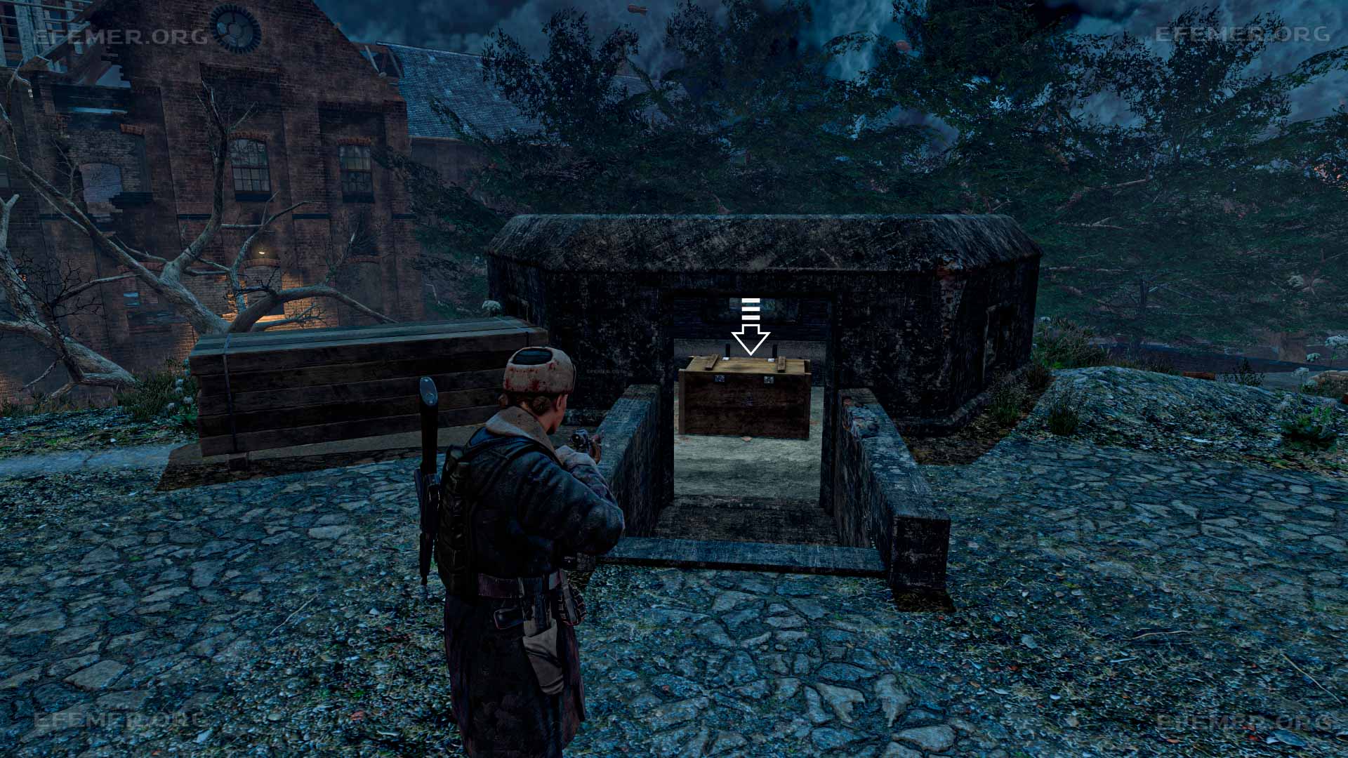 Ящик, за которым скрыт золотой слиток №4, Sniper Elite V2 Remastered