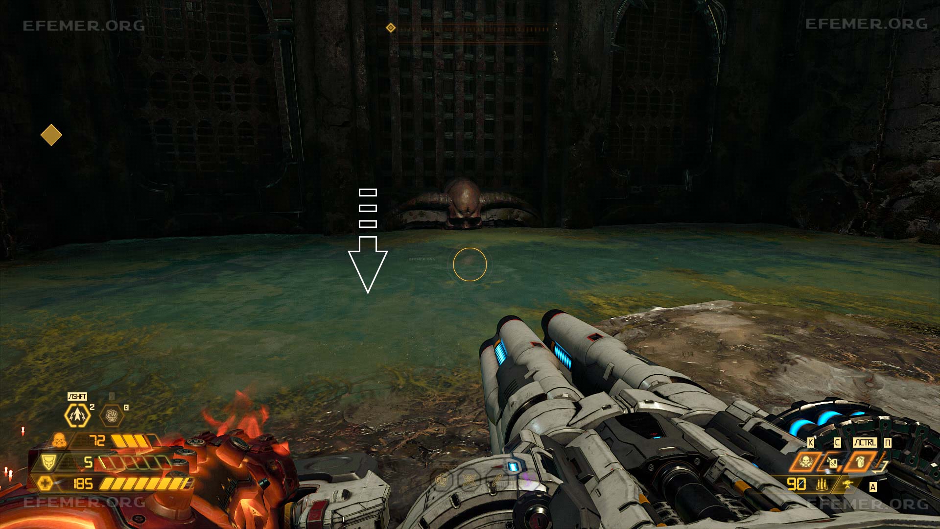 Место, в котором нужно нырнуть за доп жизнью №3, Doom Eternal The Ancient Gods, Doom Eternal The Ancient Gods