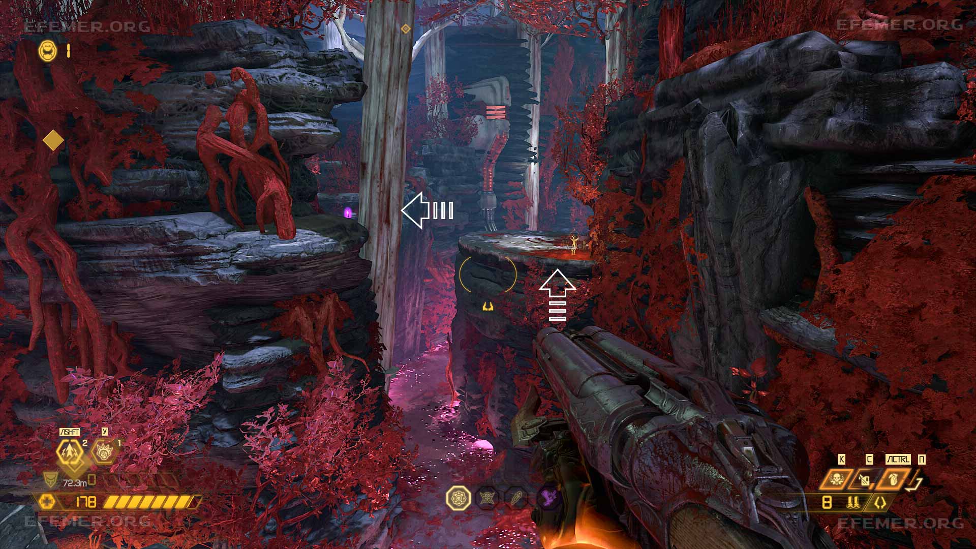 Уступ, с которого можно добраться до ключа ПалачаDoom Eternal: The Ancient Gods