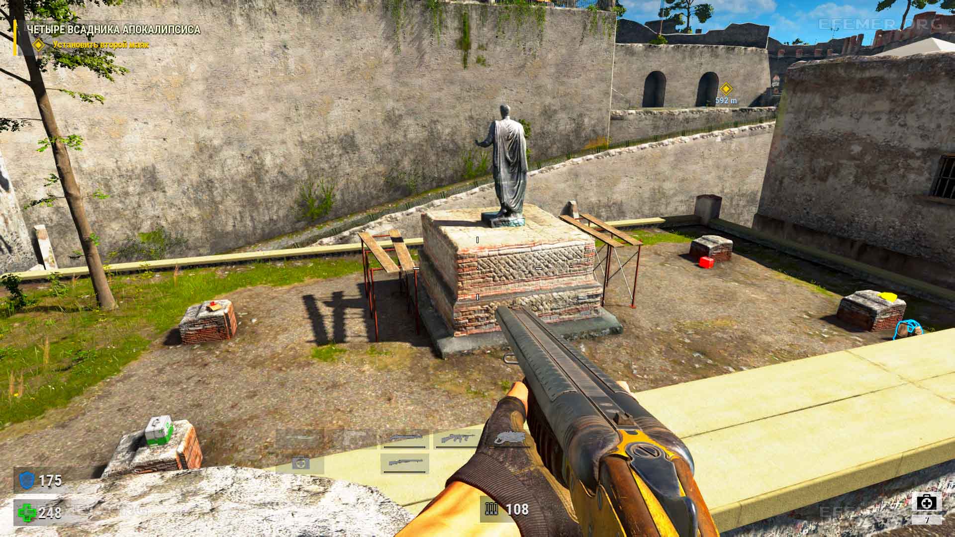 Статуя как ориентир для секрета №7, Serious Sam 4